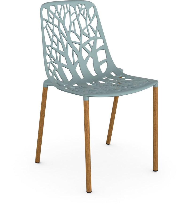 Fast Forest Iroko Chaise repas empilable Light Blue 13 