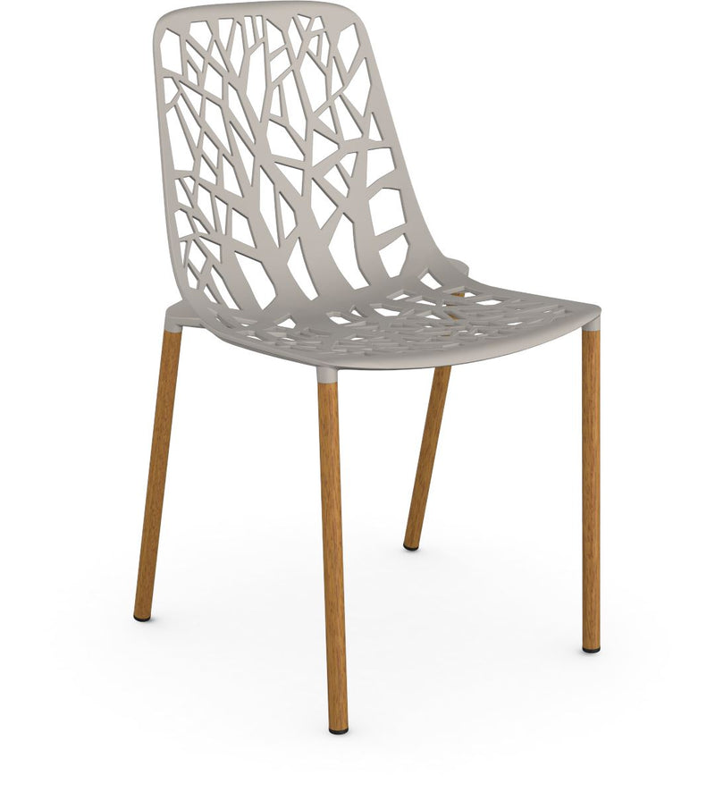 Fast Forest Iroko Chaise repas empilable Powder Grey 14 