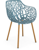 Fast Forest Iroko Fauteuil repas avec accoudoirs Blue Teal 21 
