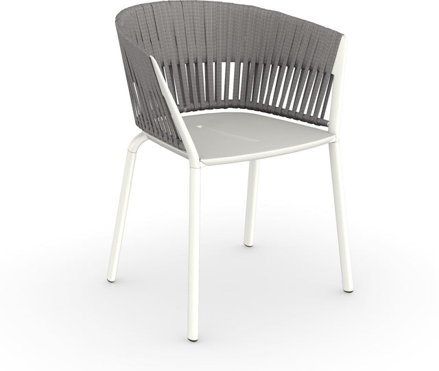 Fast Ria Fauteuil repas avec dossier Tressage cordes complet White 01 Rock C05 