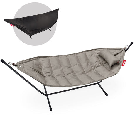 Fatboy Headdemock Superb Deluxe Hamac Outdoor avec structure et têtière Grey Taupe Olefin Black 