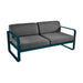 Fermob Bellevie Canapé 2 places Bleu acapulco 21 Gris graphite A3 