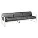 Fermob Bellevie Canapé 3 places Blanc coton 01 Gris graphite A3 