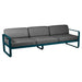Fermob Bellevie Canapé 3 places Bleu acapulco 21 Gris graphite A3 