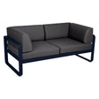 Fermob Bellevie Canapé Club 2 places Bleu abysse 92 Gris graphite A3 