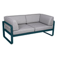 Fermob Bellevie Canapé Club 2 places Bleu acapulco 21 Gris flanelle 79 