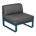 Fermob Bellevie Module central 1 place Bleu acapulco 21 Gris graphite A3 