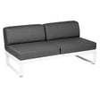 Fermob Bellevie Module central 2 places Blanc coton 01 Gris graphite A3 