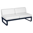 Fermob Bellevie Module central 2 places Bleu abysse 92 Blanc grisé 81 