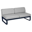 Fermob Bellevie Module central 2 places Bleu abysse 92 Gris flanelle 79 