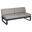 Fermob Bellevie Module central 2 places Bleu abysse 92 Taupe grisé B 