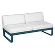 Fermob Bellevie Module central 2 places Bleu acapulco 21 Blanc grisé 81 
