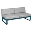 Fermob Bellevie Module central 2 places Bleu acapulco 21 Gris flanelle 79 