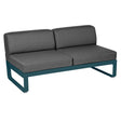 Fermob Bellevie Module central 2 places Bleu acapulco 21 Gris graphite A3 