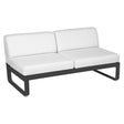 Fermob Bellevie Module central 2 places Carbone 47 Blanc grisé 81 