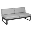 Fermob Bellevie Module central 2 places Carbone 47 Gris flanelle 79 