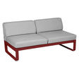 Fermob Bellevie Module central 2 places Piment 43 Gris flanelle 79 