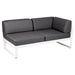 Fermob Bellevie Module d'angle - droit 2 places Blanc coton 01 Gris graphite A3 