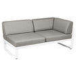 Fermob Bellevie Module d'angle - droit 2 places Blanc coton 01 Taupe grisé B8 