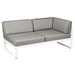 Fermob Bellevie Module d'angle - droit 2 places Blanc coton 01 Taupe grisé B8 