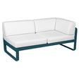 Fermob Bellevie Module d'angle - droit 2 places Bleu acapulco 21 Blanc grisé 81 