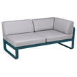 Fermob Bellevie Module d'angle - droit 2 places Bleu acapulco 21 Gris flanelle 79 