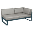 Fermob Bellevie Module d'angle - droit 2 places Bleu acapulco 21 Taupe grisé B8 