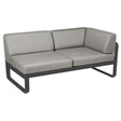 Fermob Bellevie Module d'angle - droit 2 places Carbone 47 Taupe grisé B8 