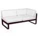 Fermob Bellevie Module d'angle - droit 2 places Cerise noire B9 Blanc grisé 81 