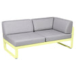 Fermob Bellevie Module d'angle - droit 2 places Citron givré A6 Gris flanelle 79 
