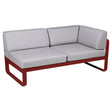Fermob Bellevie Module d'angle - droit 2 places Piment 43 Gris flanelle 79 
