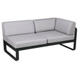 Fermob Bellevie Module d'angle - droit 2 places Réglisse 42 Gris flanelle 79 