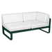 Fermob Bellevie Module d'angle - droit 2 places Vert cèdre 02 Blanc grisé 81 