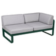 Fermob Bellevie Module d'angle - droit 2 places Vert cèdre 02 Gris flanelle 79 