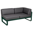 Fermob Bellevie Module d'angle - droit 2 places Vert cèdre 02 Gris graphite A3 