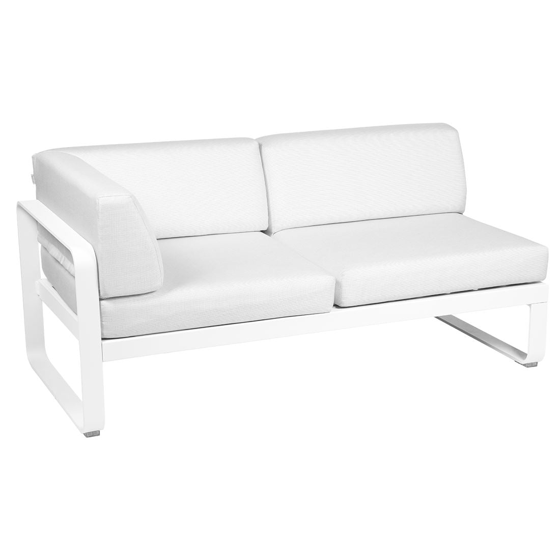 Fermob Bellevie Module d'angle - gauche 2 places Blanc coton 01 Blanc grisé 81 