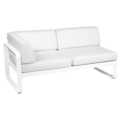 Fermob Bellevie Module d'angle - gauche 2 places Blanc coton 01 Blanc grisé 81 