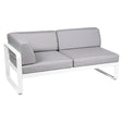 Fermob Bellevie Module d'angle - gauche 2 places Blanc coton 01 Gris flanelle 79 