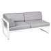 Fermob Bellevie Module d'angle - gauche 2 places Blanc coton 01 Gris flanelle 79 