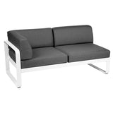 Fermob Bellevie Module d'angle - gauche 2 places Blanc coton 01 Gris graphite A3 