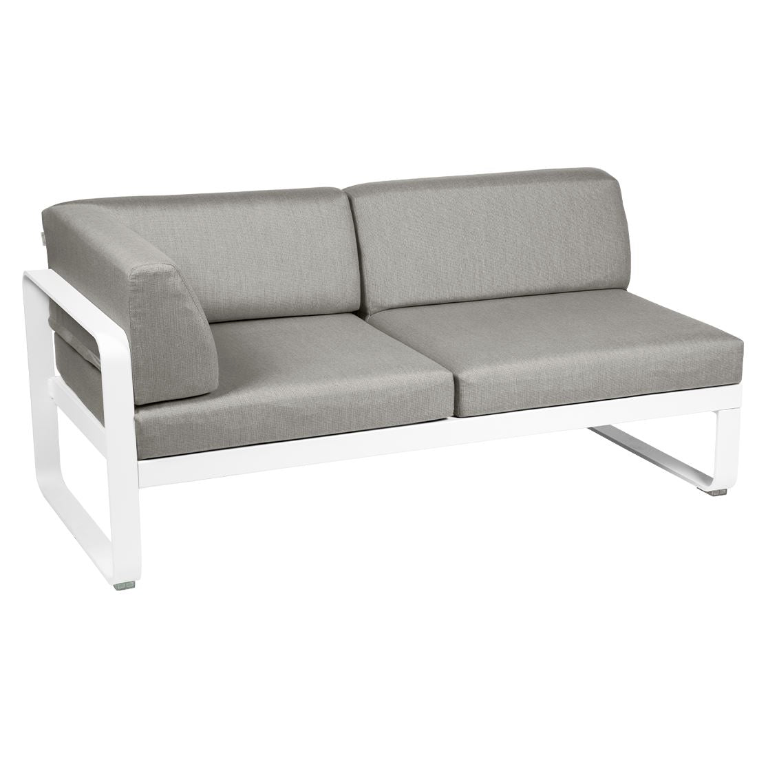 Fermob Bellevie Module d'angle - gauche 2 places Blanc coton 01 Taupe grisé B8 