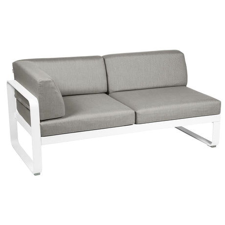 Fermob Bellevie Module d'angle - gauche 2 places Blanc coton 01 Taupe grisé B8 