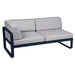 Fermob Bellevie Module d'angle - gauche 2 places Bleu abysse 92 Gris flanelle 79 