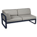 Fermob Bellevie Module d'angle - gauche 2 places Bleu abysse 92 Taupe grisé B8 
