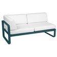 Fermob Bellevie Module d'angle - gauche 2 places Bleu acapulco 21 Blanc grisé 81 