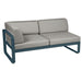 Fermob Bellevie Module d'angle - gauche 2 places Bleu acapulco 21 Taupe grisé B8 