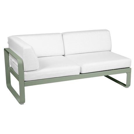 Fermob Bellevie Module d'angle - gauche 2 places Cactus 82 Blanc grisé 81 