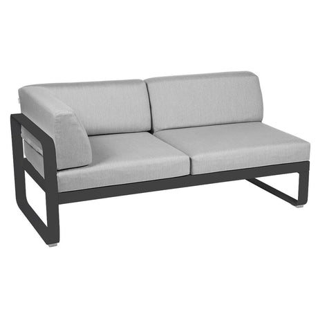Fermob Bellevie Module d'angle - gauche 2 places Carbone 47 Gris flanelle 79 