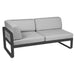 Fermob Bellevie Module d'angle - gauche 2 places Carbone 47 Gris flanelle 79 