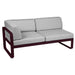 Fermob Bellevie Module d'angle - gauche 2 places Cerise noire B9 Gris flanelle 79 